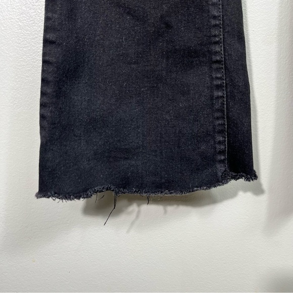Shein Curve Black Stretch Denim Raw Hem High Rise Flare Jeans 1XL Plus Size 30 - Picture 2 of 5